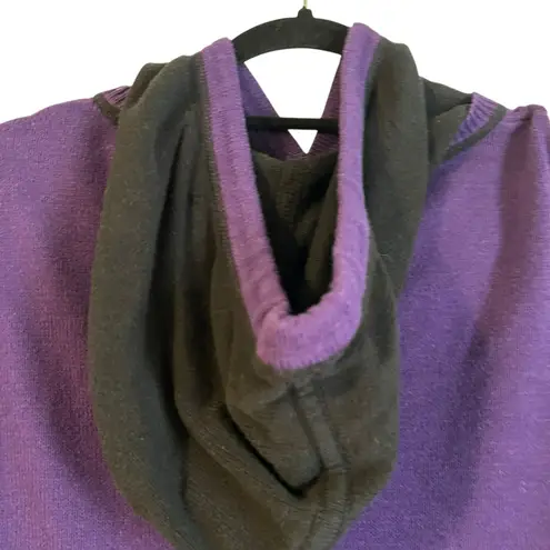 Ralph Lauren Lauren  Women 1X Knit Hoodie Purple Black Kangaroo Pocket Boho