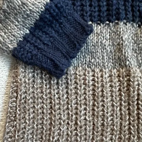 Yida Made in Italy Metallic Striped Open Front Cardigan Blue, Bronze & Silver Blue Size L