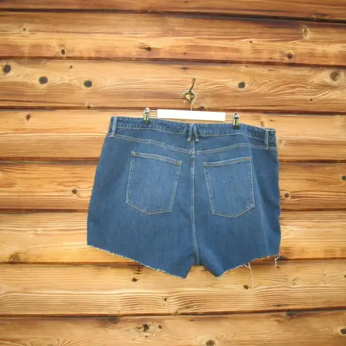 Good American NWT  Stretch Plus Size Cut Off High Waist Denim Jean Shorts