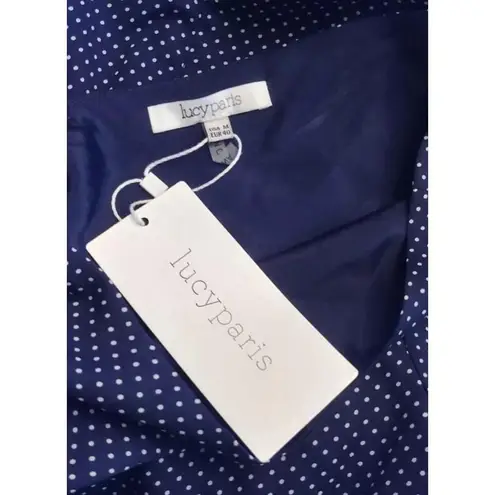 Lucy Paris NEW Modcloth Blue & White Polka Dot 3/4 Sleeve Shorts Romper Medium