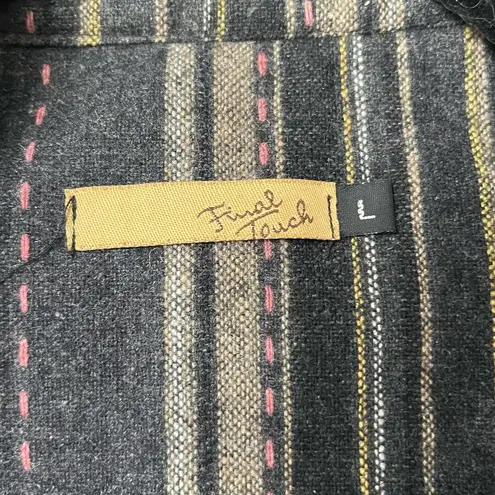 Final Touch Wool Blend Striped Jacket - Size L