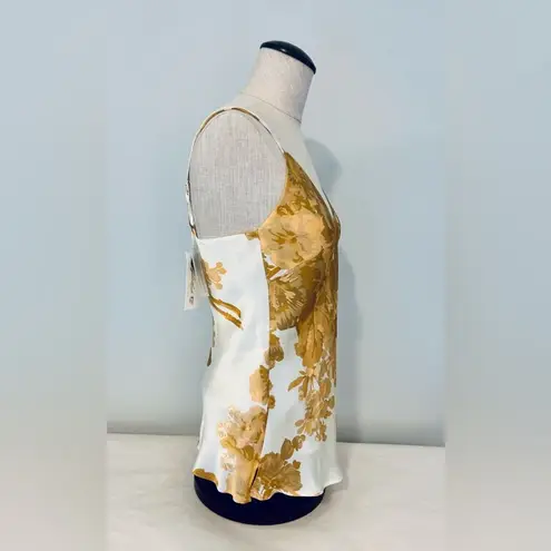 NEW 100% Silk Gold Hawk Golden Bloom Mia Cami size XS NWT