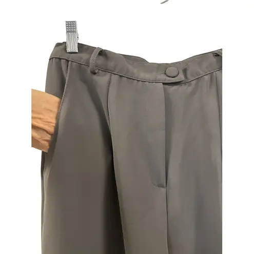 Vintage Kiss Me Women's Trousers Medium Sage Green Pleated Wide Leg