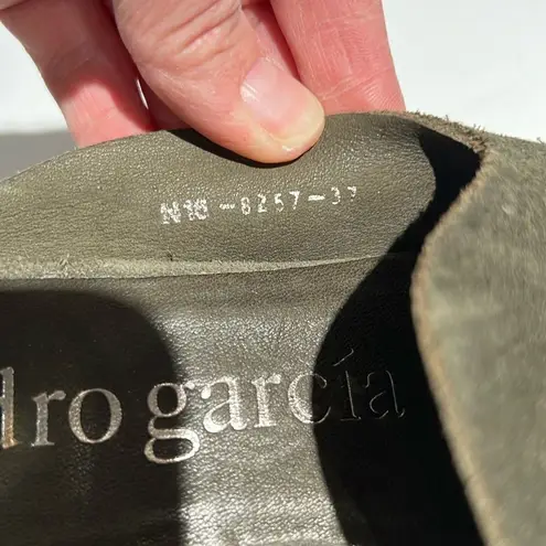 Pedro Garcia Womens Suede Loafer Mule shoes sz 37/7. B64 Green