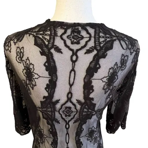 Woven Heart Womens Whimsigoth Black Lace Kimono Cardigan Size L Witchy Boho