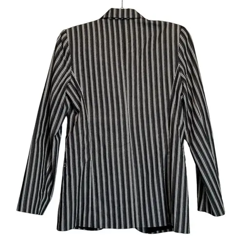 Bloomingdale's Striped Collared One Button Blazer Jacket – Chic Summer Must