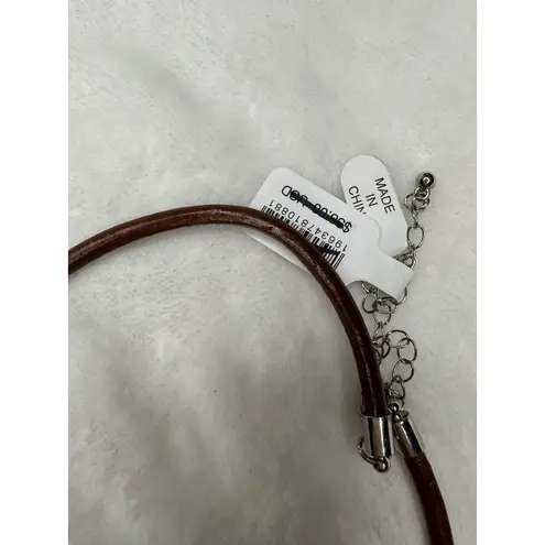 Capelli New York NEW Free People Under The Sea Collar Choker Glass Heart Pendant Bohemian Neutral