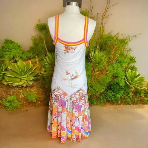 Didier Parakian Floral Art Printed Flowy Maxi Dress | Boho Gypsy Vintage Size M