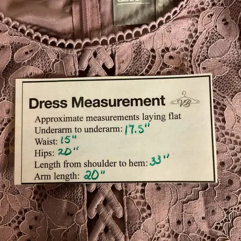 ASOS  Floral Lace Long Sleeve Lined Pleated Skirt Mini‎ Dress Size 8 Pink Elegant