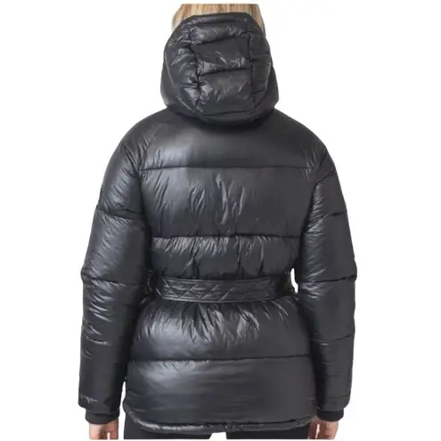 Toboggan Canada Mia Puffer Belted Coat with Removable Hood Black Size XL NWT