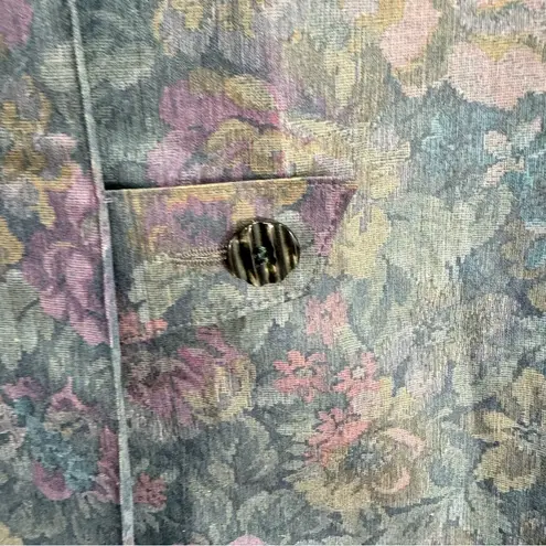 London Fog Vintage 1980s Union Made ACTWU Floral Trench Overcoat 12P Fits XXL