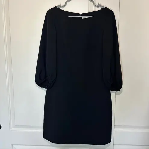 Eliza J Balloon Sleeve Shift Mini Dress Casual Black Size: 6