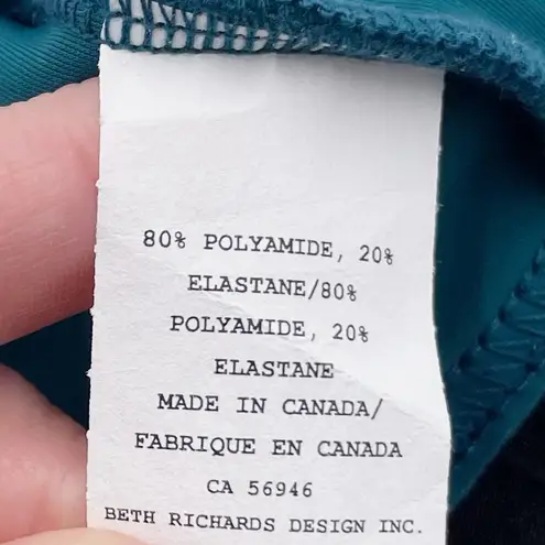 NEW Beth Richards Kim Top Tank Bikini Swim Top Jewel Teal Black Trim Size XS Blue