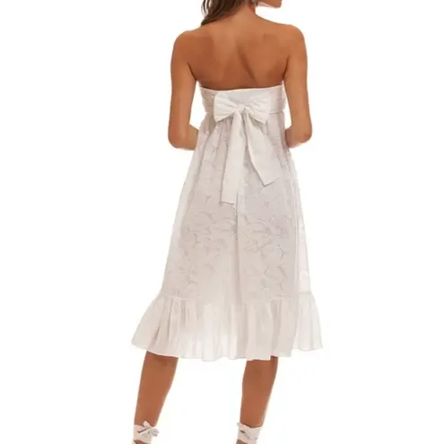 Krass&co Island Ariel Dress White Cotton Strapless Tie Back Beachy Size Medium