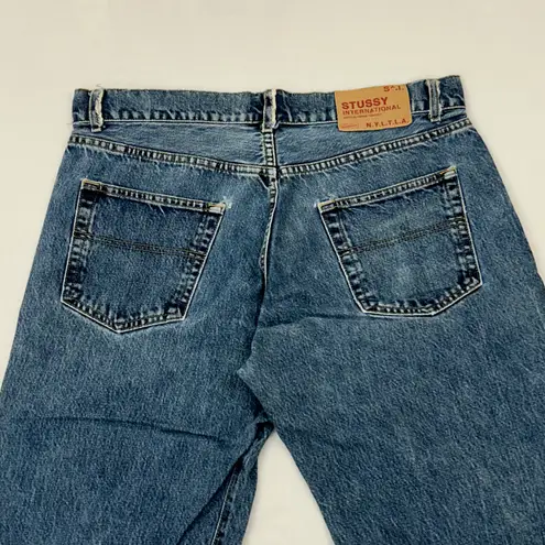Stüssy Vintage Y2K Stussy International Button Fly Blue Denim Jeans 34x30 Japan Fashion