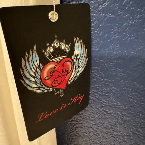 Key Closet Women’s White Owl Studded Women’s White Short Sleeve Shirt Size Small