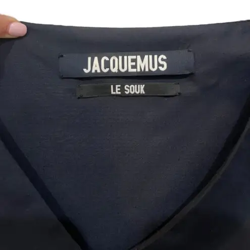 Jacquemus Le Souk La Robe Madhia Long Sleeve Dress in Navy