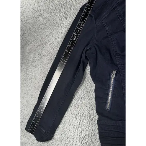 Chico's ‎ Platinum Jacket Women 2 Denim Full Zip Steampunk Utility Boho