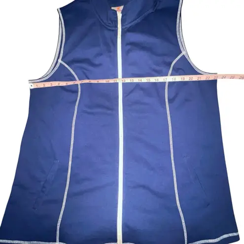 Quacker Factory Women's Navy Blue Vest & Skort Set Size XL Rhinestone Zip NWT