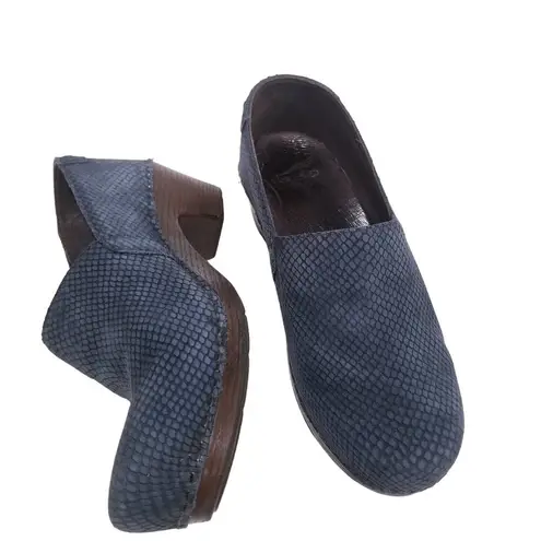Dansko Blue Textured Slip on Clogs