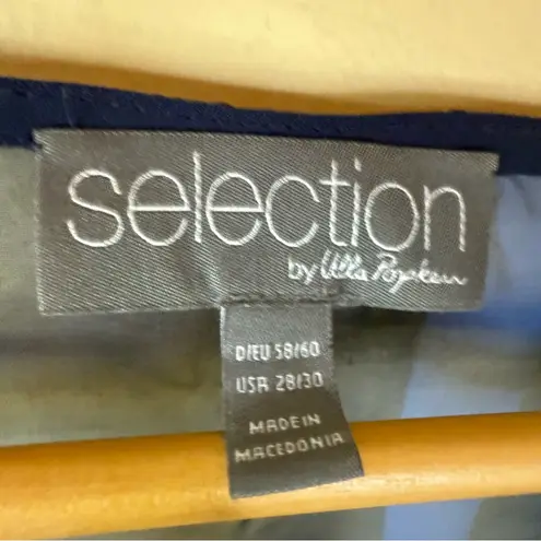 Ulla Popken Selection Oversized See Through Flowy Top Size 28/30 Blue Black