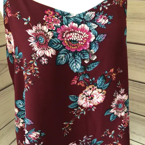 Pink republic Burgundy Floral Patterned Tank Top