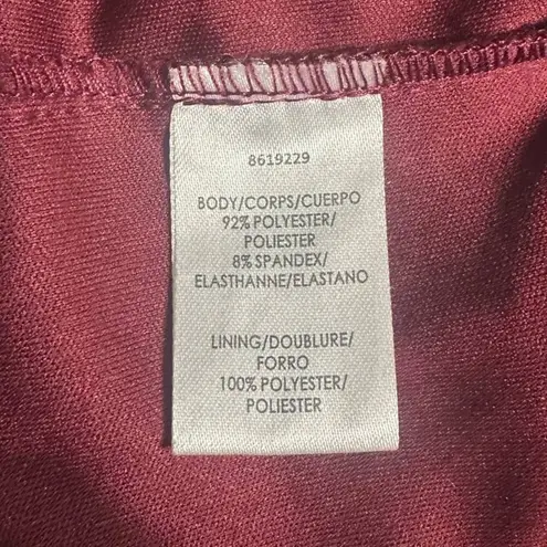 JS Collections Elle Sweetheart Tea Length Dress Women's 10 Burgundy Midi NWOT - Image 8