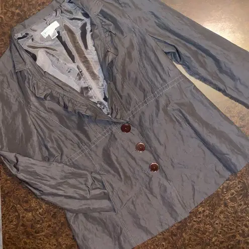 Christopher & Banks Metallic Blazer with Ruffled Collar - size large