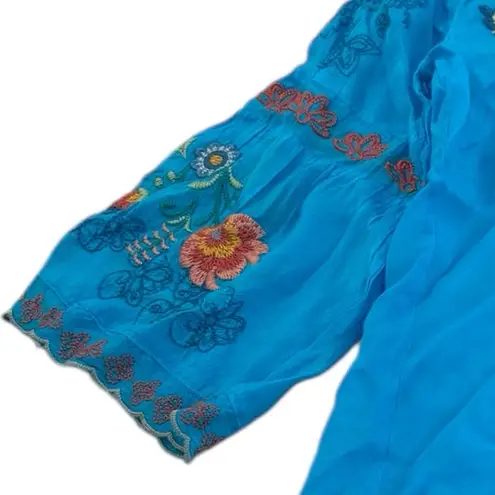 Johnny Was extremely heavily embroidered bell sleeved Maverick blouse NWT RARE