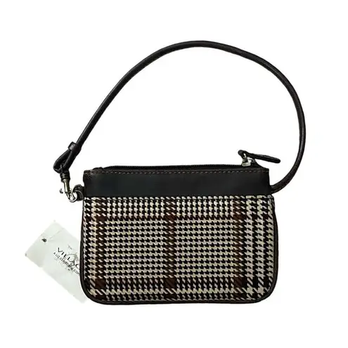 Villager by Liz Claiborne brown and tan mini bag wristlet pouch wallet NWT