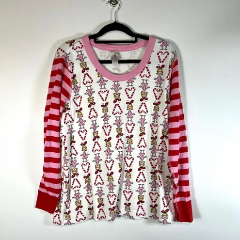 Hanna Andersson The Grinch Candy Cane Character Long Sleeve Pajama Top Women XXL White