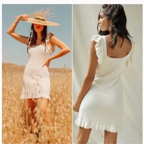 NWOT House of Harlow 1960 Light Brown Knit Ruffle Hem Scoop Sleeveless Dress XL - Image 3