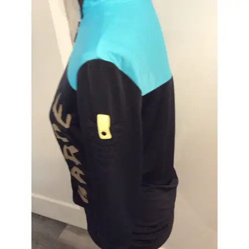 Jamie Sadock Avant Garde Artsy golf Pickleball Top Small 3/4 Sleeves Blue