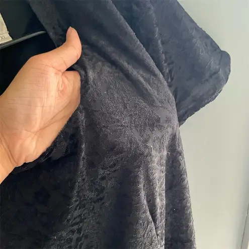 Motherhood Maternity Vintage Black Textured Knee Length Dress XL Short Sleeve