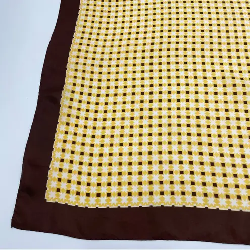 Collection of 3 Scarves Vintage Acetate Vera Argyle Polka Dot Stars Grid Retro Yellow