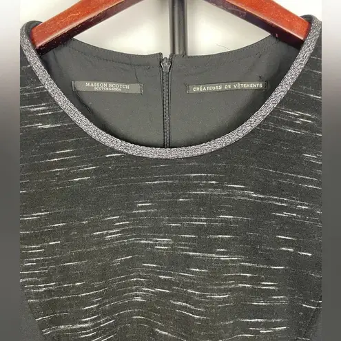 Scotch & Soda MAISON Scotch Charcoal Black Long Sleeve Fitted Mini Dress