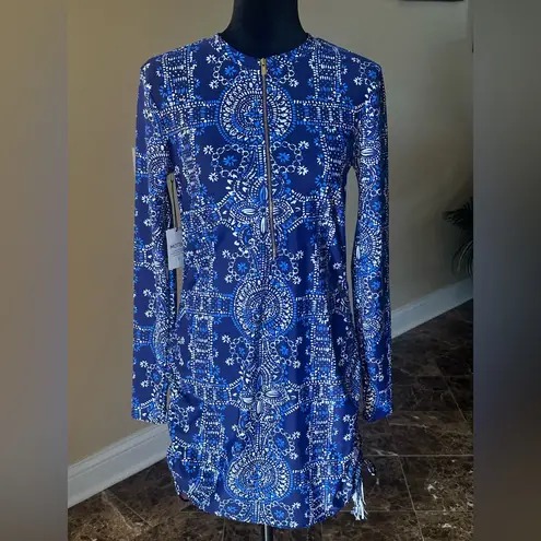 NWT MOTT50 Rash Guard Swim Dress Medium Blue