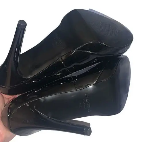 Colin Stuart black patent leather platform stilettos 8.5
