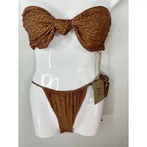 Stone Fox Swim LELE TOP & RIVER BOTTOM TWO PIECES SET in WILD CAT MEDIUM NWT