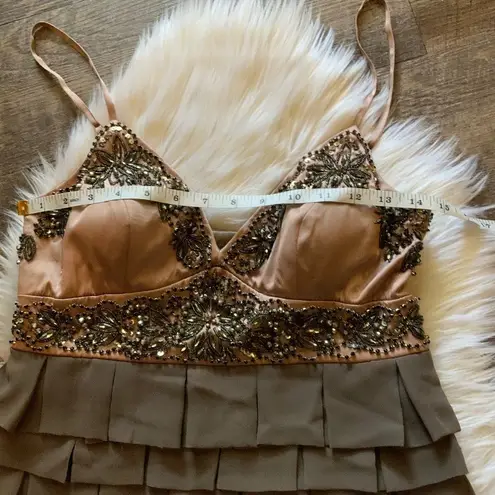 Sue Wong Nocturne Women’s 6 Beaded Ruffle Dress