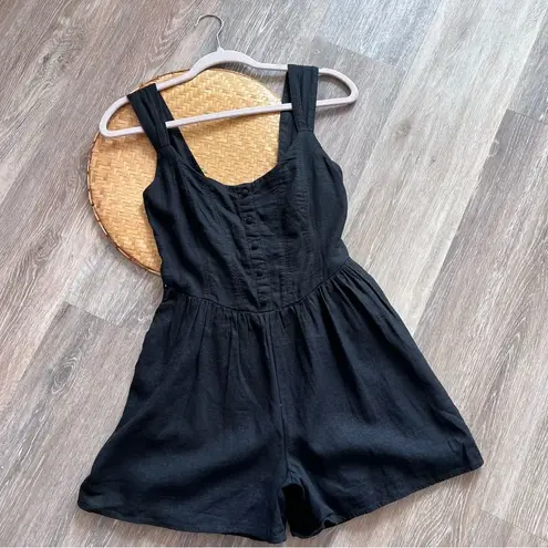 Abercrombie & Fitch ‎ black linen corset romper women’s size XS