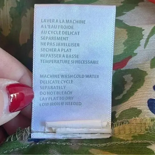 Tribal Boho Peasant Sheer Blouse Size 6 Southwestern Aztec Hippie Flowy Colorful