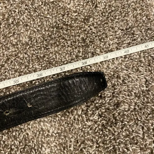 Paris Vintage Belt Navajo Inlaid Turquoise Slab Horse Shoe Belt Buckle 34” Black