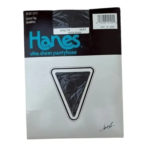 Hanes Vintage 1988  Size F Ultra Sheer Pantyhose # 710 Quick Sliver New o…