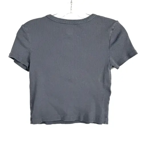 Social Culture Cropped T Shirt Micro Tee Gray Size Small