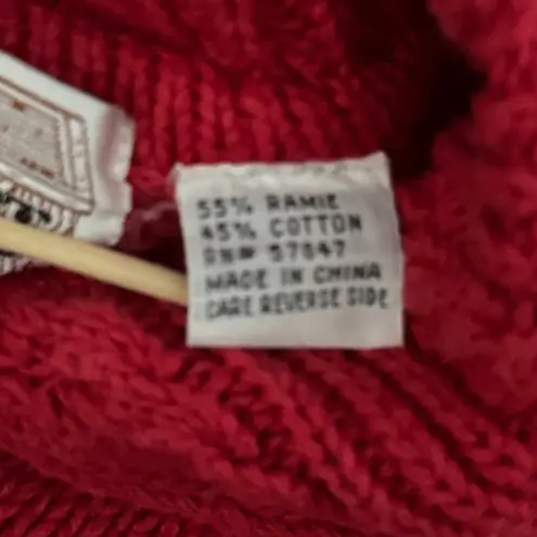 The Import Workshop Sweater Cardigan Embroidered Knit Button Up Red Womens Large - Image 7