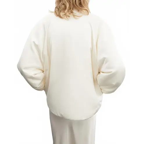 Mango  Quilted Bomber Jacket Ecru Cream NWT Large