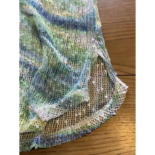 Lulu B Top Women Size Large Cover Up See Through 3/4 Sleeve Shirt Mesh Beach