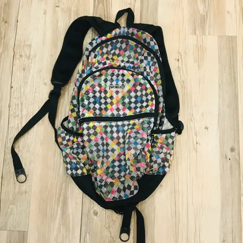 J WORLD NEW YORK MESH BACKPACK, CHECKERS, ONE SIZE bookbag Multiple