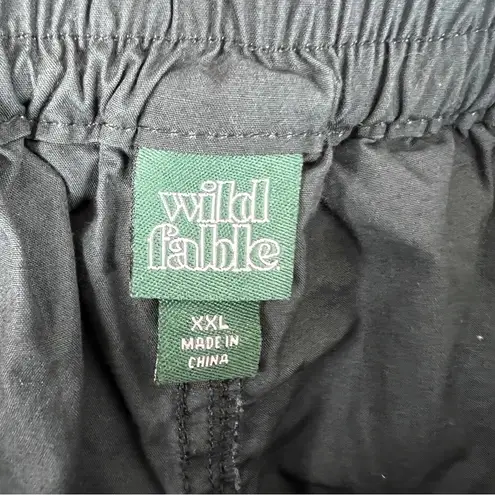 Wild Fable  XXL Black Cargo Pants with Back Stretch Waist & Wide Legs & P…